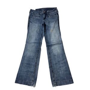 ARIAT Denim Trousers Jeans Womens 26S Blue Bootcut Low Rise Western Rodeo STAIN